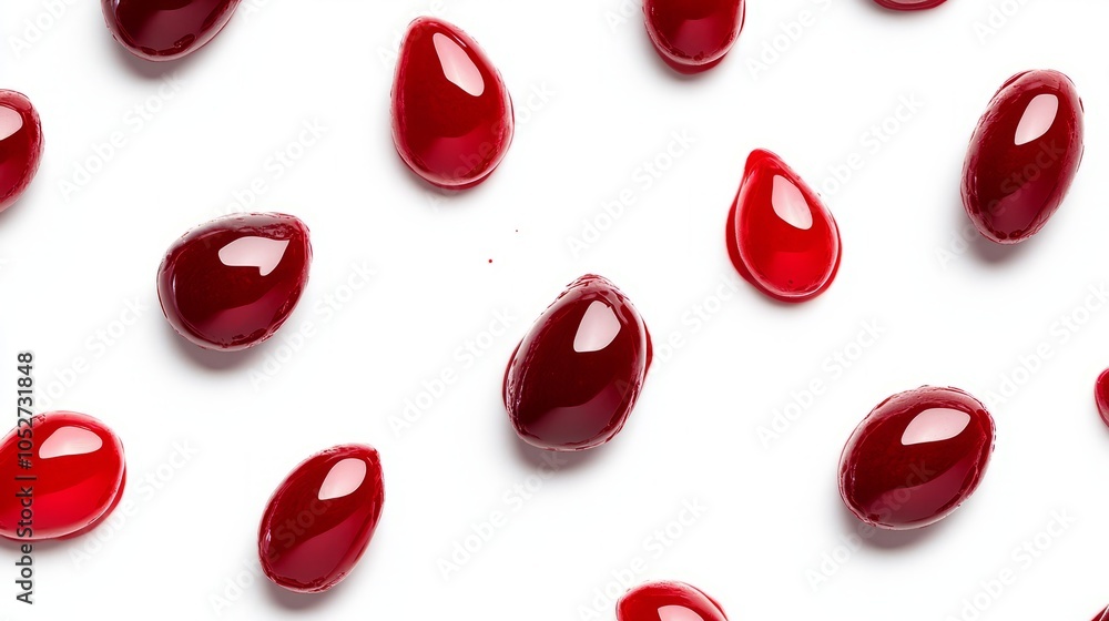 Red Droplets on White Surface - Abstract Close-Up Photography Red Droplets on White Surface - Abstract Close-Up Photography