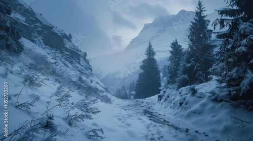 Winter scenery in Jungfrau Region Switzerland captured with Nikon D850 photo