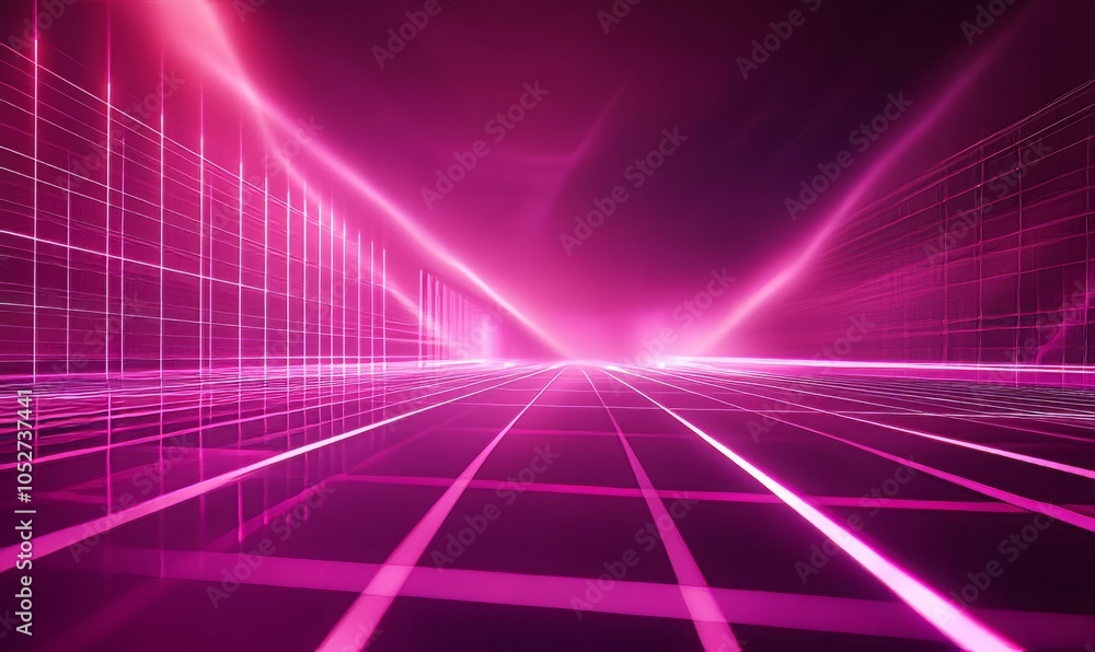 Burgundy Synthwave Laser Grid. Futuristic Background Burgundy Synthwave Laser Grid. Futuristic Background