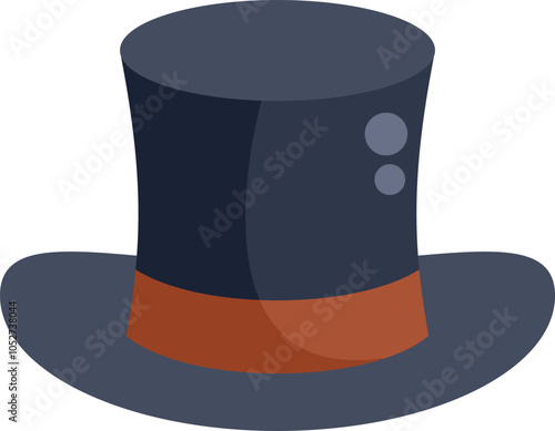 Classic magician top hat is standing alone, waiting for its owner to put it on