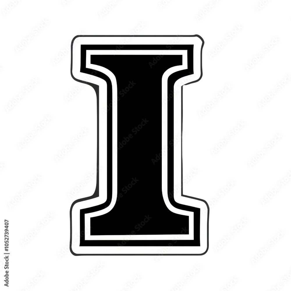 Bold White Outline Letter I Bold White Outline Letter I