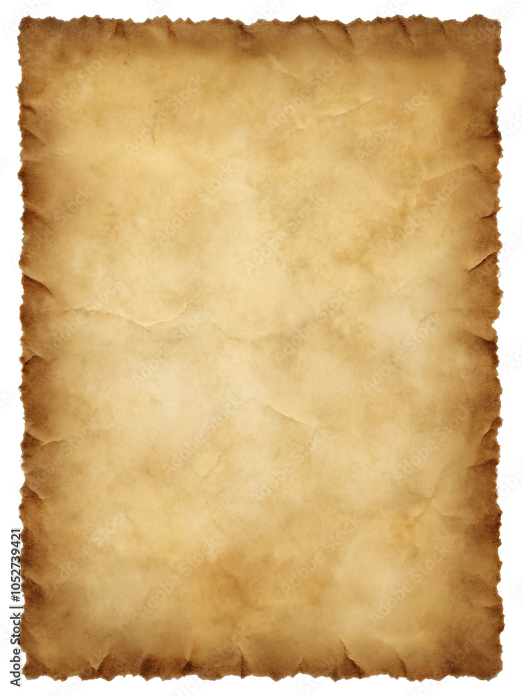 Old paper on a transparent background. Sepia Paper with deckle edge. Old paper on a transparent background. Sepia Paper with deckle edge.
