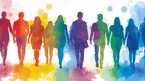 Wallpaper Mural A group of people walking down a street Torontodigital.ca