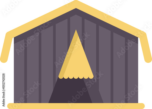 Colorful vector icon of the top of a circus tent, simple and minimalist