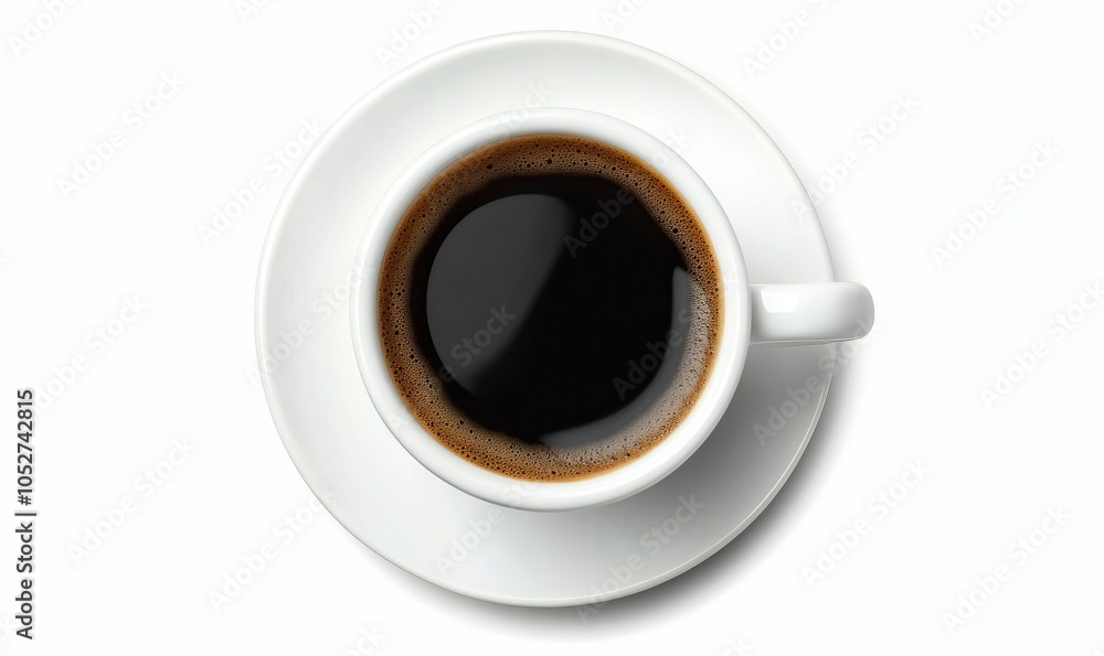 Isolated white cup of coffee from above Isolated white cup of coffee from above