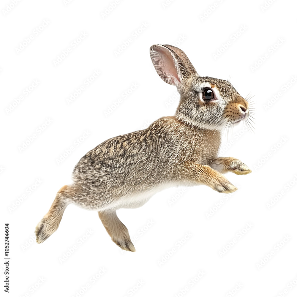 Fototapeta premium rabbit running on a transparent background