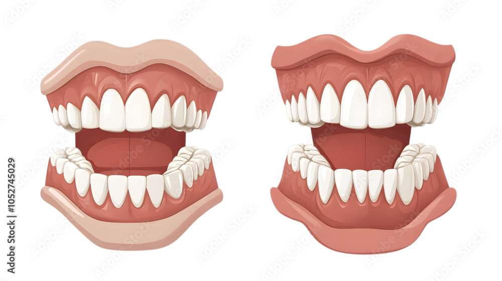 Dental Patient Illustration on White Background, Dental Patient Illustration on White Background,