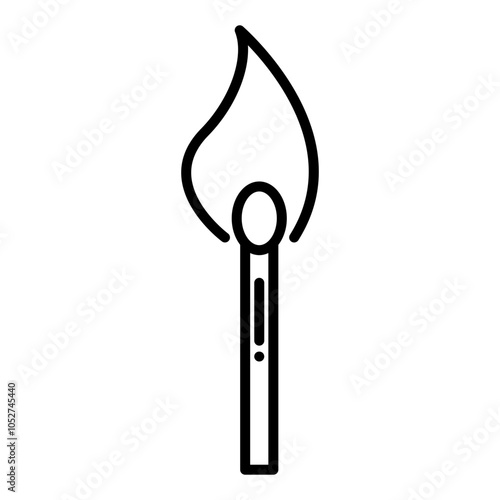 Match icon in line style. Matchstick icon in line style