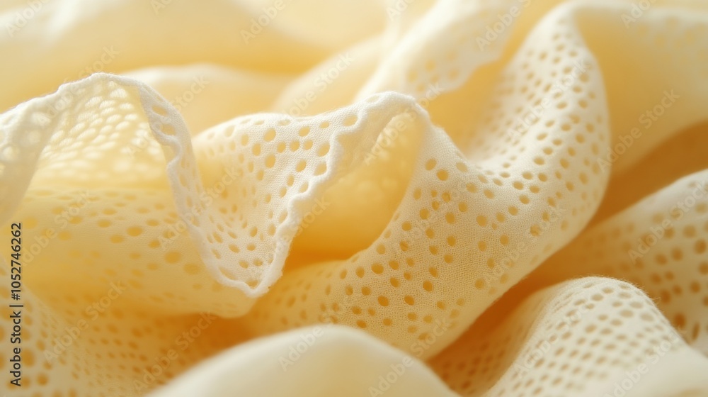 Delicate yellow lace fabric with intricate patterns and soft folds, AI Delicate yellow lace fabric with intricate patterns and soft folds, AI