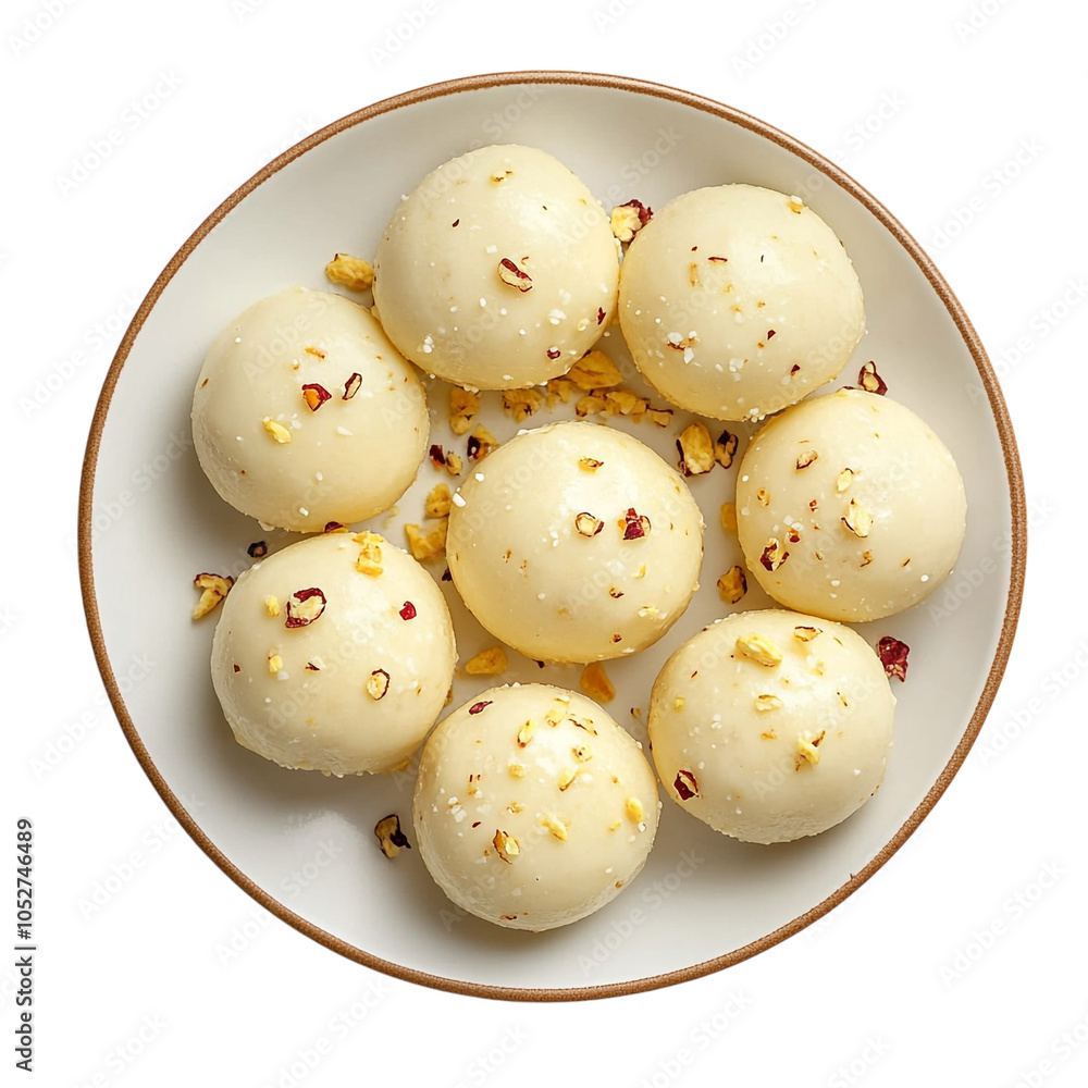 Rasmalai sweets on a plate on a transparent background Rasmalai sweets on a plate on a transparent background
