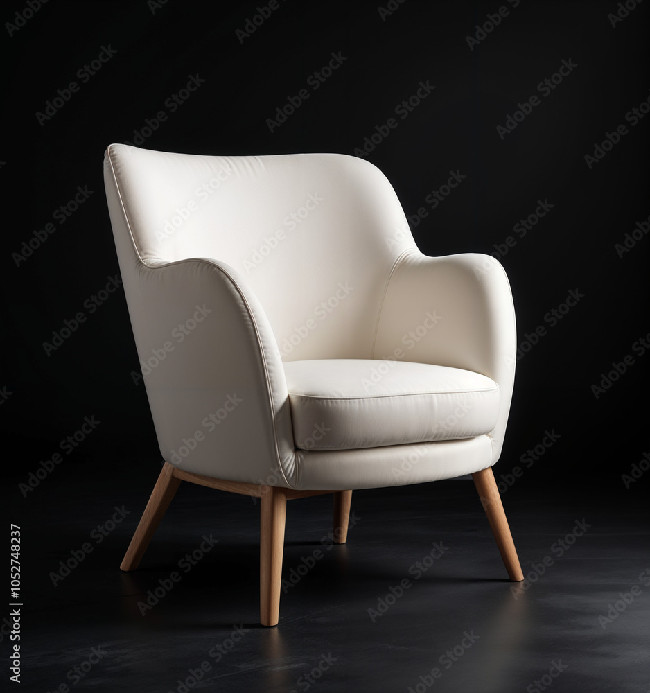 Minimalist Style Meets Comfort: Modern Armchair in Dark Ambience
