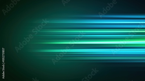 Abstract light trail background with vibrant blue and green colors.