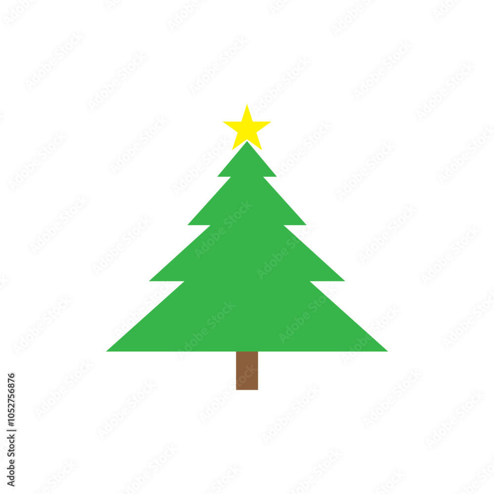 Obraz premium christmas tree vector with star. Festive decoration symbol 