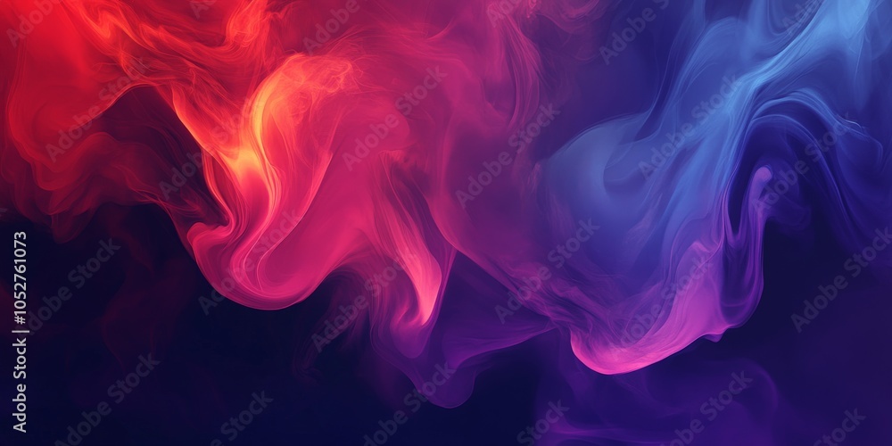 Abstract Smoke Swirls in Red and Blue. Abstract Smoke Swirls in Red and Blue.