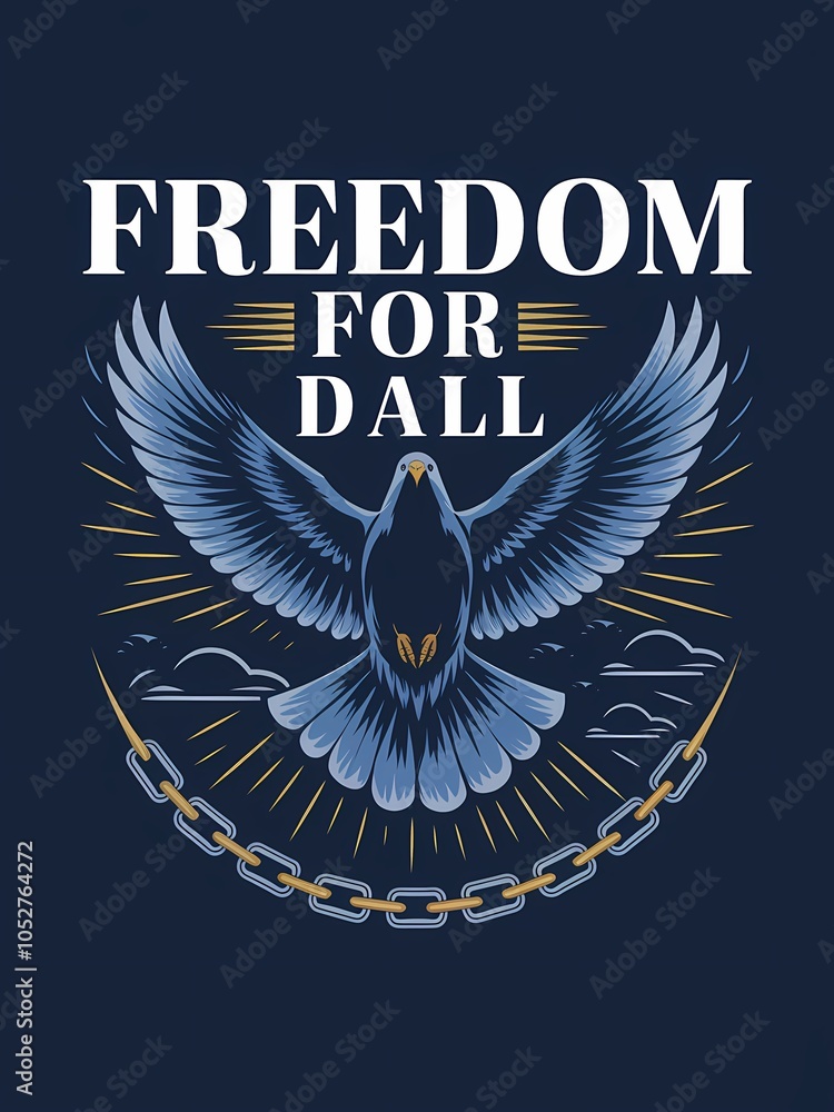 Obraz premium Freedom for All Celebratory Freedom Day Illustration with Inspiring Symbolism