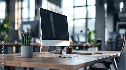 Wallpaper Mural Business computer with a high-resolution monitor, used by a professional in a modern Torontodigital.ca