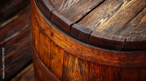 Wallpaper Mural Vintage Wooden Barrel Close-Up Texture Torontodigital.ca