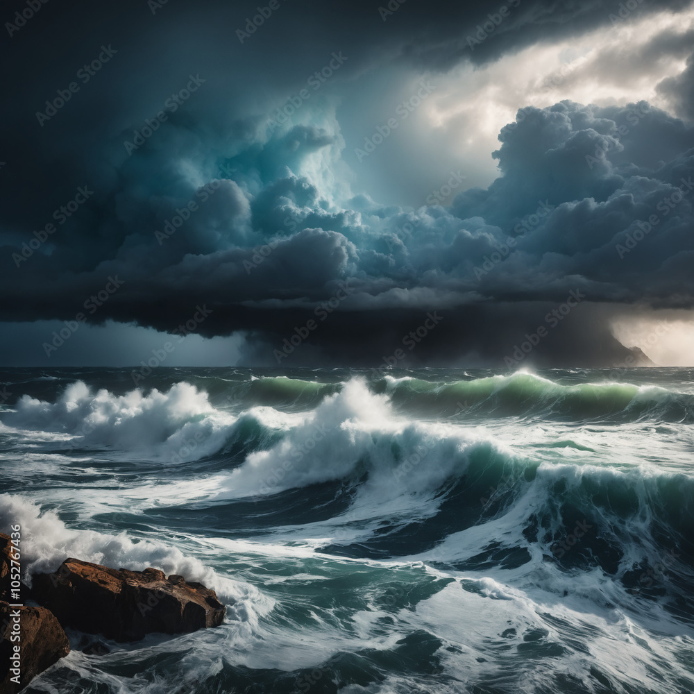 Fototapeta premium storm over the ocean