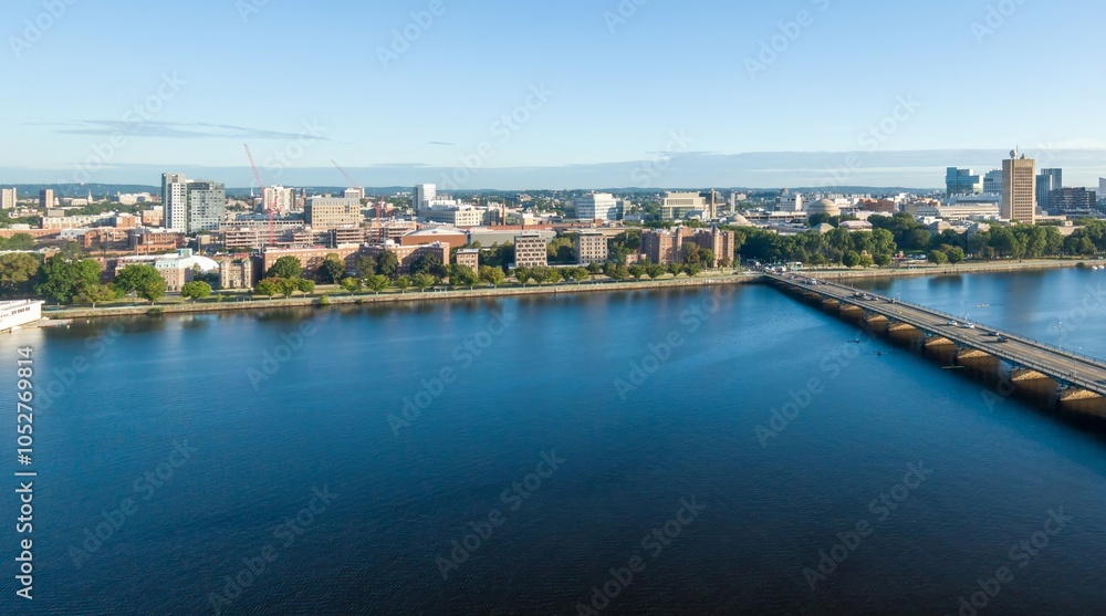 Bridge crossing the Charles River to MIT, Cambridge, Massachusetts, United States. Bridge crossing the Charles River to MIT, Cambridge, Massachusetts, United States.