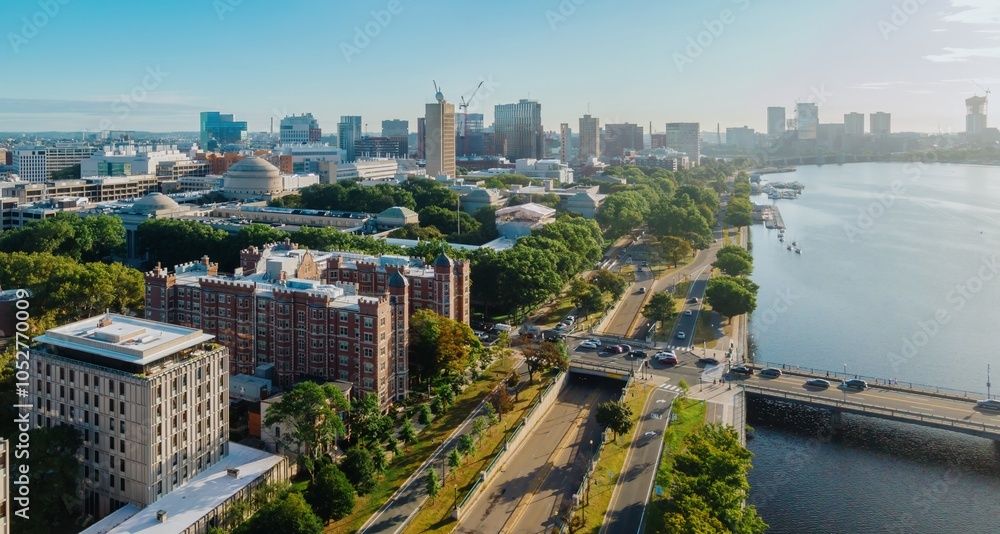 Bridge crossing the Charles River to MIT, Cambridge, Massachusetts, United States. Bridge crossing the Charles River to MIT, Cambridge, Massachusetts, United States.