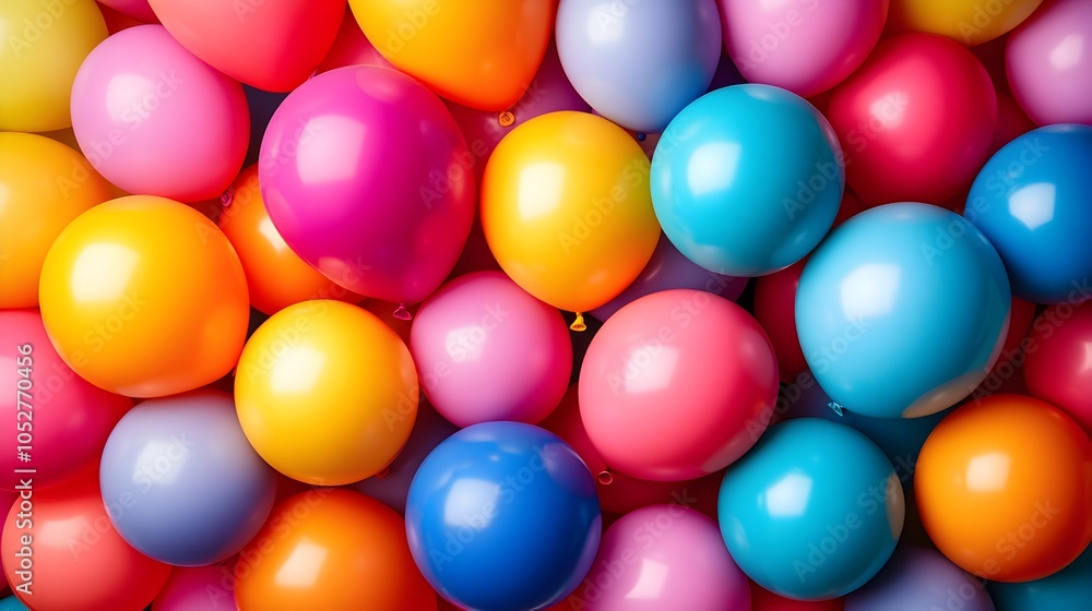 Close-up of colorful balloons against a monochrome backdrop, perfect space for ad text or overlay. vivid balloons, advertisement concept Close-up of colorful balloons against a monochrome backdrop, perfect space for ad text or overlay. vivid balloons, advertisement concept