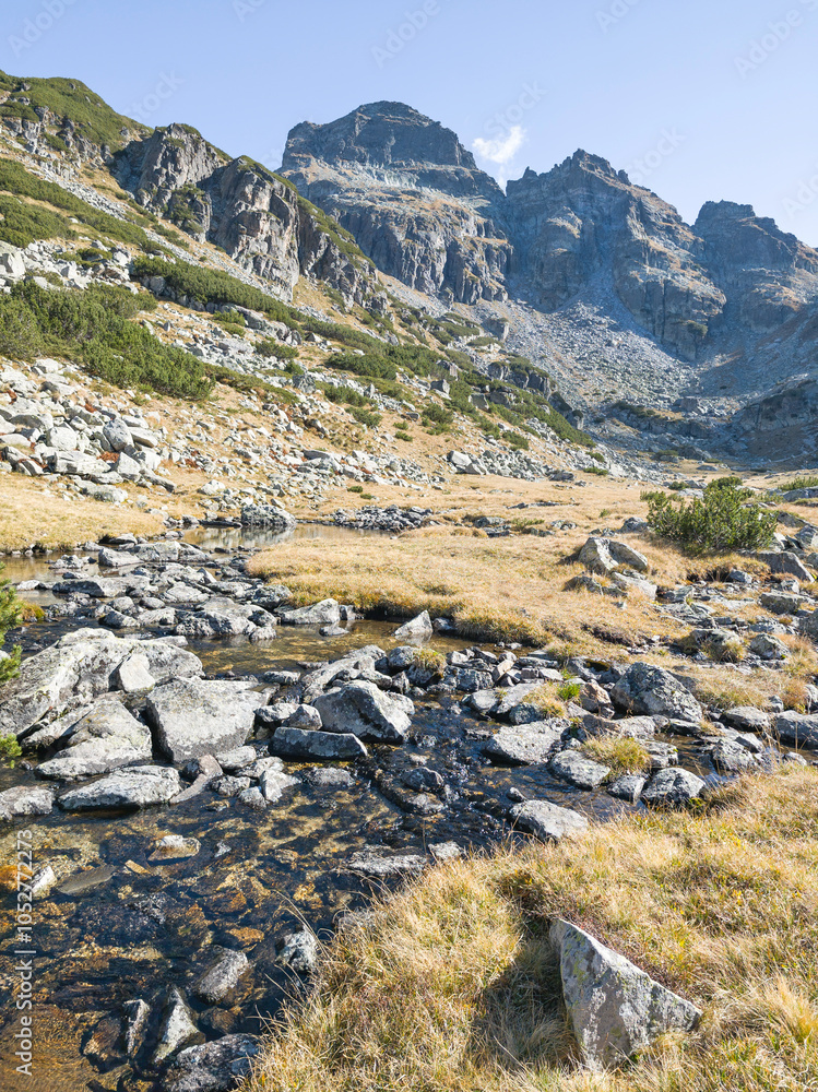 Landscape of Rila Mountain near Malyovitsa and Orlovets peaks, Bulgaria Landscape of Rila Mountain near Malyovitsa and Orlovets peaks, Bulgaria