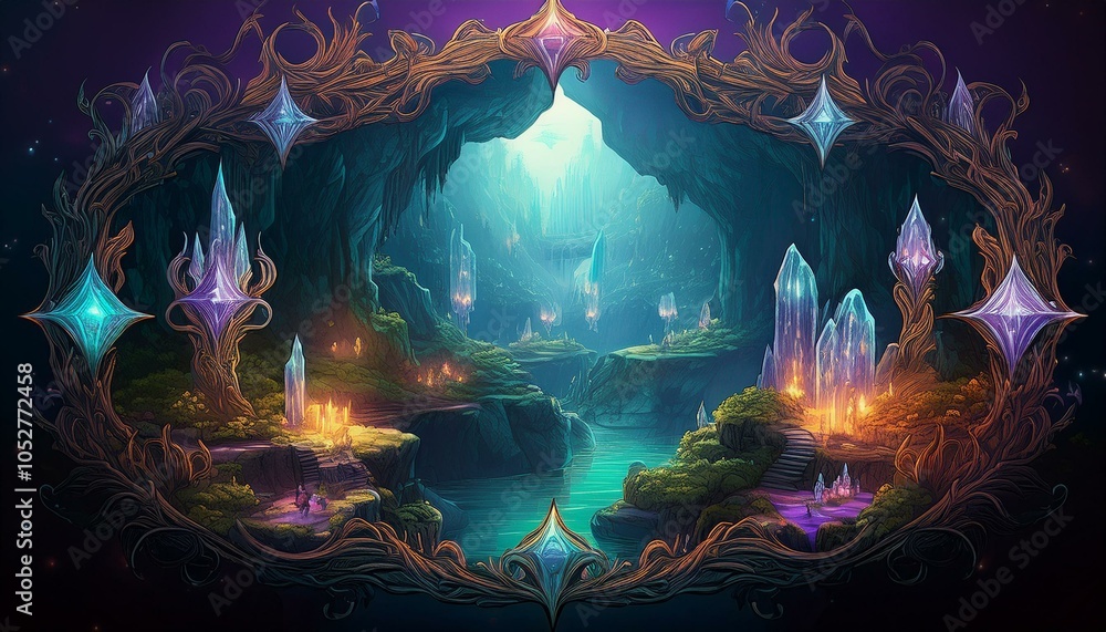 DnD Map Crystal Garden Cavern AI Generate DnD Map Crystal Garden Cavern AI Generate