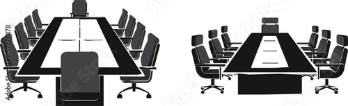 Conference Table ,white background vector illustration 