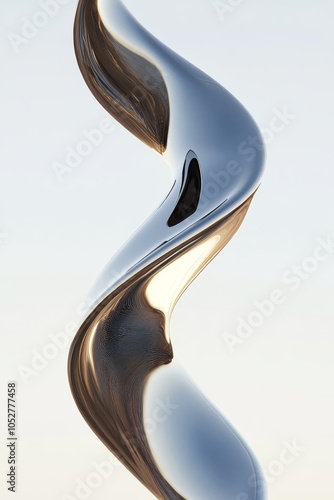 abstract 3d rendering of time as a winding river, flyinf along, from beginnings to ends. photo