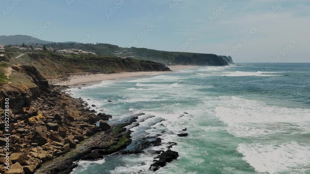 Dramatic Atlantic Ocean waves crashing against the cliffs 4k Dramatic Atlantic Ocean waves crashing against the cliffs 4k