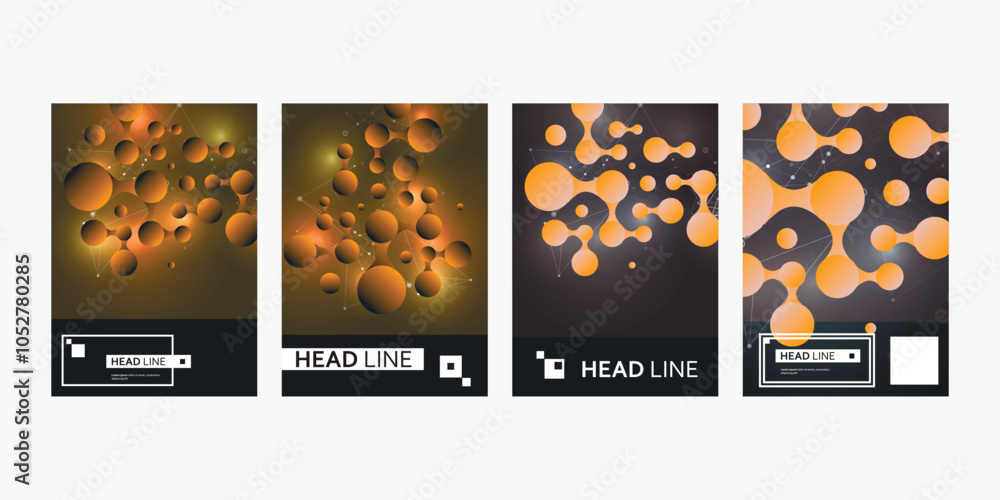 Naklejka premium Abstract connect circle geometric in trendy style. Trendy geometric background. Business technology concept. Global social network. Abstract geometric background. Business card