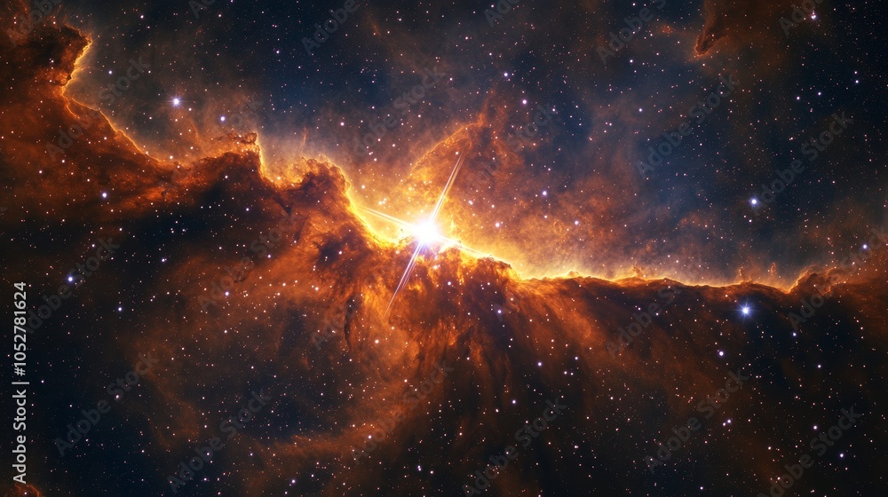 A solitary star shining brightly in the heart of a distant galaxy, illuminating the cosmic darkness with its radiant glow, surrounded by distant nebulae A solitary star shining brightly in the heart of a distant galaxy, illuminating the cosmic darkness with its radiant glow, surrounded by distant nebulae