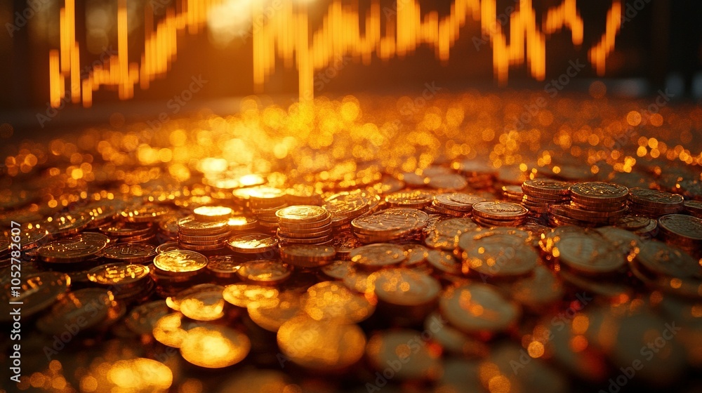 Gold coins (investment growth) spilling from a vault Gold coins (investment growth) spilling from a vault