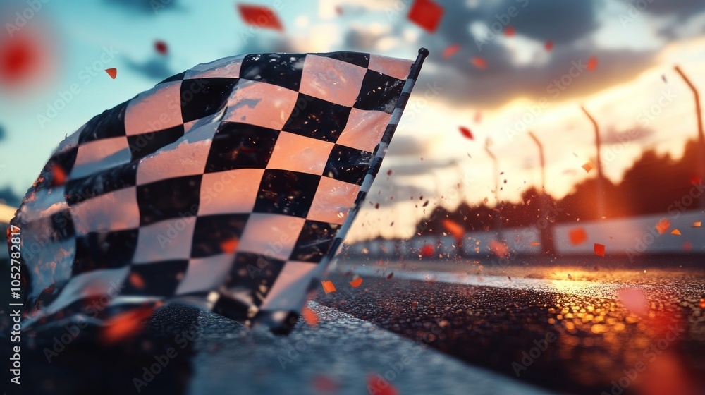 Fototapeta premium Checkered Flag Finish Line