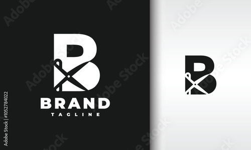 letter B scissors logo