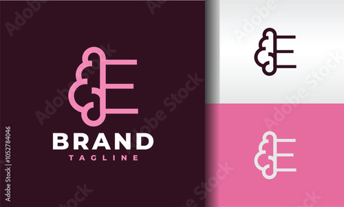 letter E brain logo