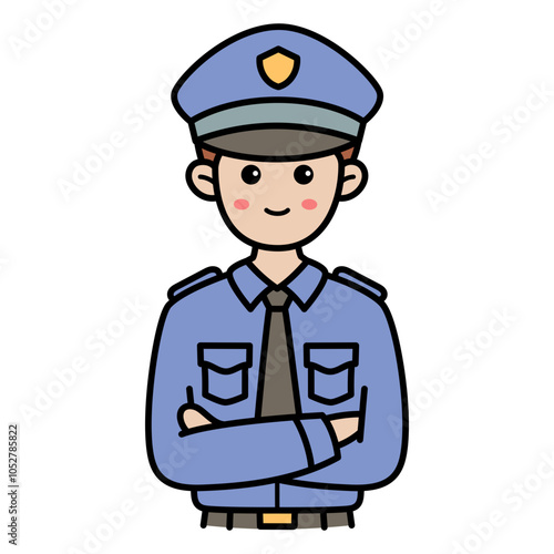 Police Officer Doodle Illustration