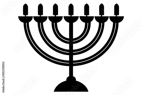 Menorah Silhouette,  Menorah Vector illustration