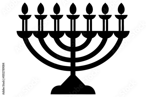 Menorah Silhouette,  Menorah Vector illustration