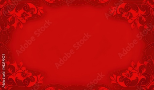 red background with a floral border and a place for text red background