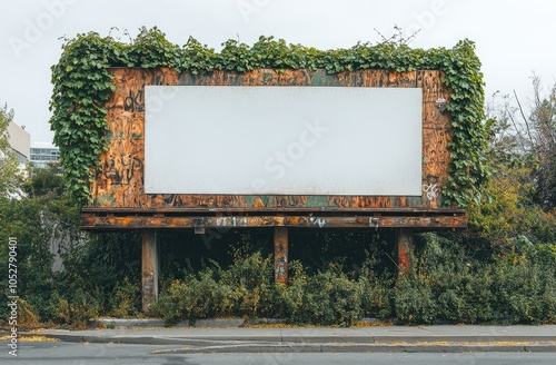 Billboard Display Set Amidst a Refreshing Green Leaf Backdrop photo