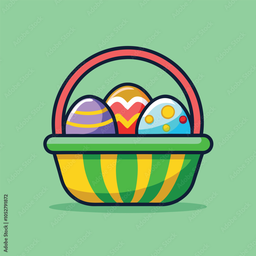Fototapeta premium Colorful Easter eggs in a basket.