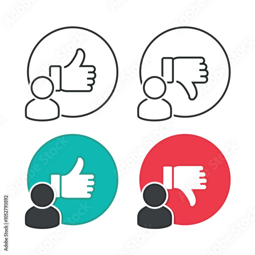 Account with like dislike icon. Illustration vector