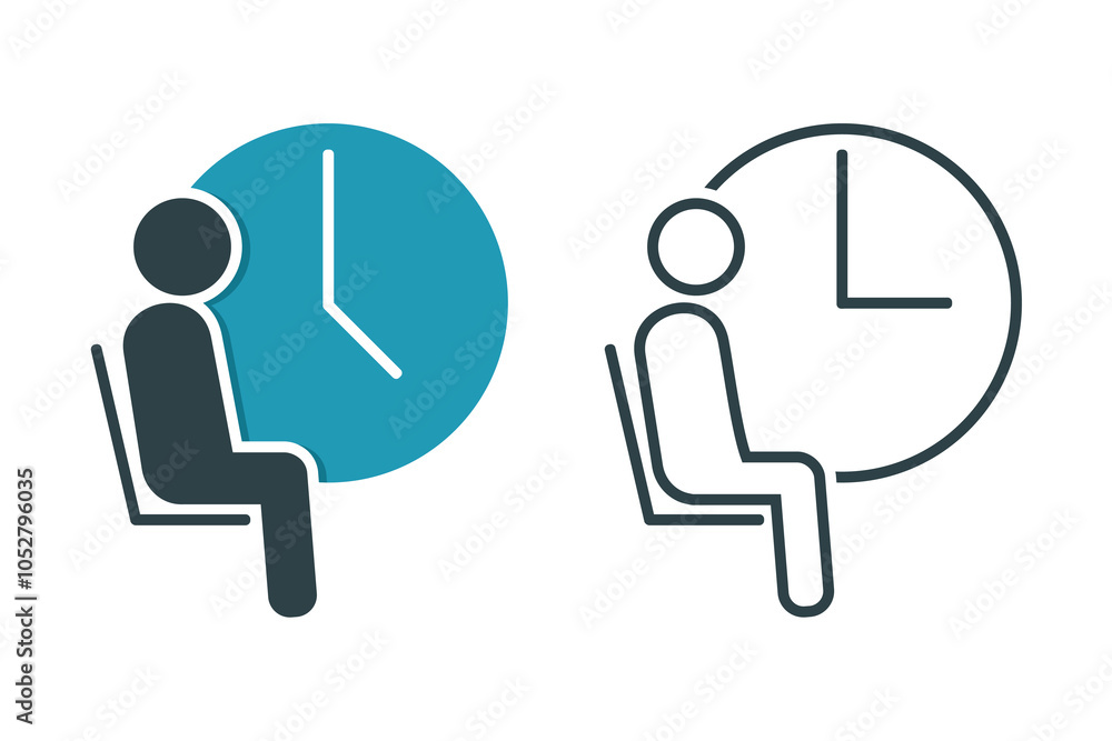 Obraz premium People sit waiting icon. Illustration vector