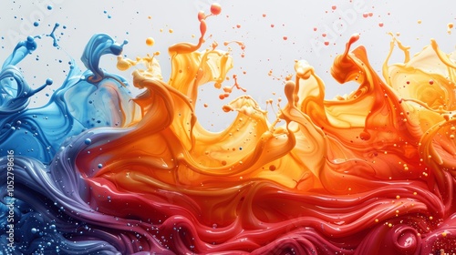 Abstract Colorful Water Splash Illustration