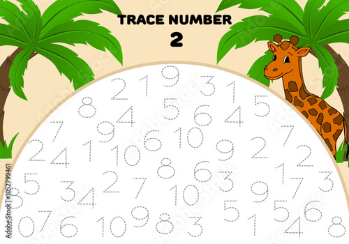 Trace number two 2 mathematician for kids