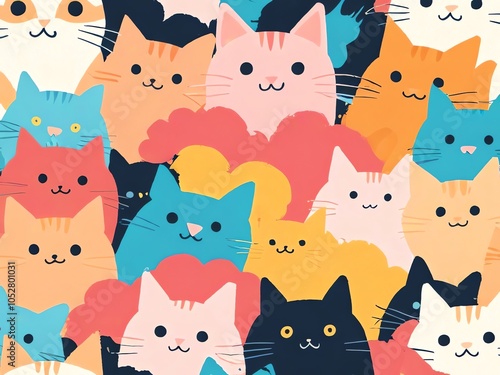 A Colorful Cat Pattern photo