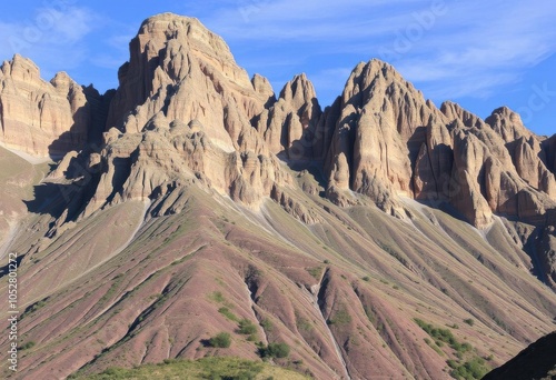 mountains with a few trees and a few bushes in front of them