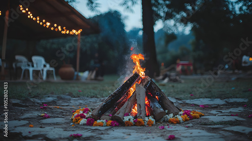 Traditional Lohri bonfire