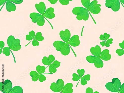 Green Clover Leaf Pattern